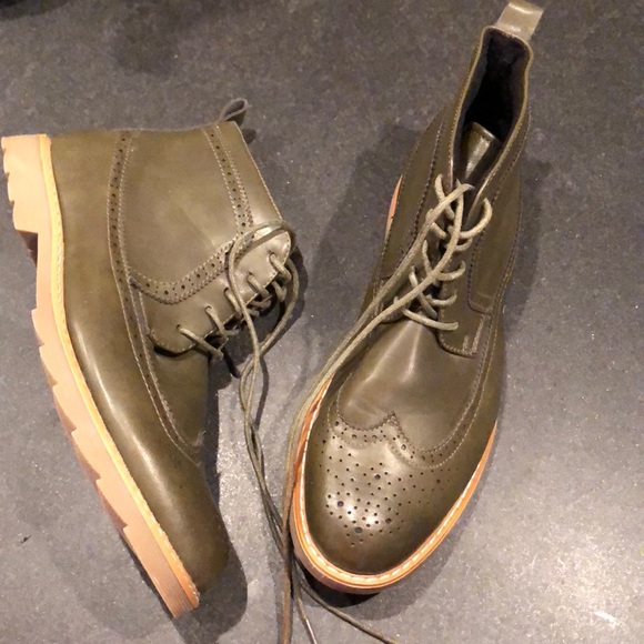 Giraldi Milan Olive Wingtip Boot - Picture 2 of 7